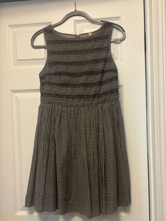 Free People Dresses & Skirts - Free People Striped Top Gingham A-Line Dress Size 2